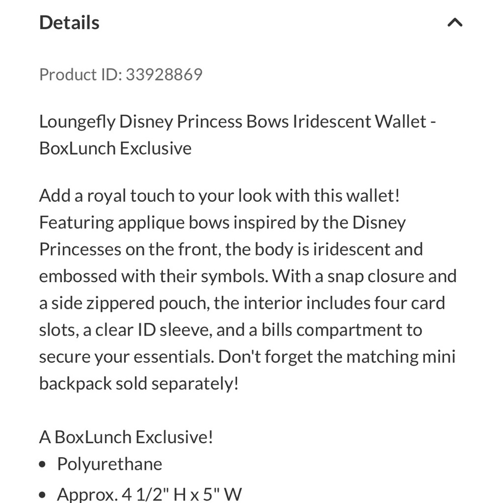 Loungefly White Iridescent Mini Wallet with Colorful Bow Appliqués - Picture 9 of 9